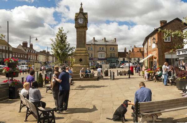 Thirsk town centre near James Herriot Museum – ideal lunch stop on day trip